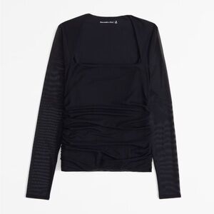 Abercrombie The A&F Ava Long-Sleeve Mesh Top